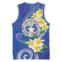 Northern Mariana Islands Chamorro Basketball Jersey Plumeria Curves Style Navy Version LT05 - Polynesian Pride