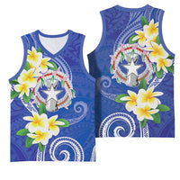 Northern Mariana Islands Chamorro Basketball Jersey Plumeria Curves Style Navy Version LT05 - Polynesian Pride
