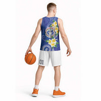 Northern Mariana Islands Chamorro Basketball Jersey Plumeria Curves Style Navy Version LT05 - Polynesian Pride
