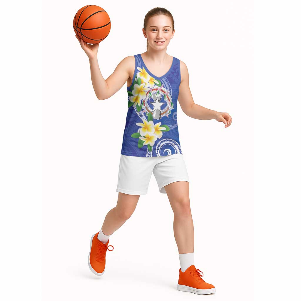 Northern Mariana Islands Chamorro Basketball Jersey Plumeria Curves Style Navy Version LT05 - Polynesian Pride