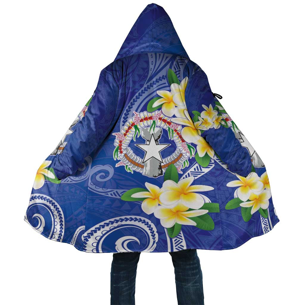 Northern Mariana Islands Chamorro Cloak Plumeria Curves Style Navy Version