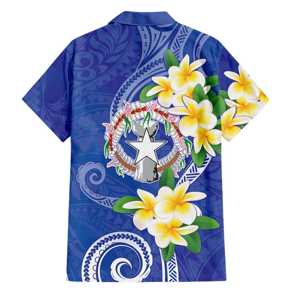 Northern Mariana Islands Chamorro Family Matching Tank Maxi Dress and Hawaiian Shirt Plumeria Curves Style Navy Version LT05 - Polynesian Pride