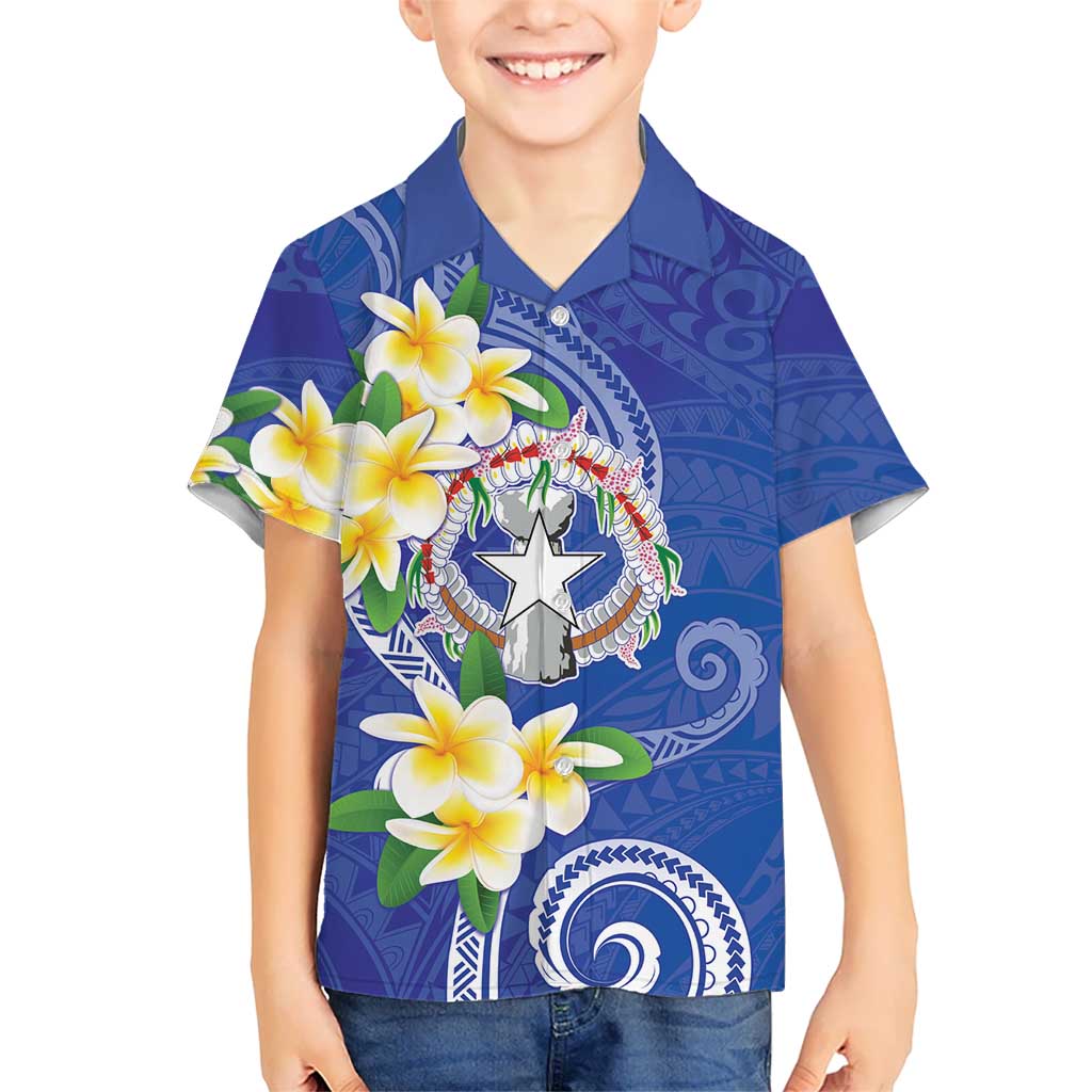Northern Mariana Islands Chamorro Hawaiian Shirt Plumeria Curves Style Navy Version
