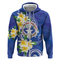 Northern Mariana Islands Chamorro Hoodie Plumeria Curves Style Navy Version LT05 Zip Hoodie Navy - Polynesian Pride