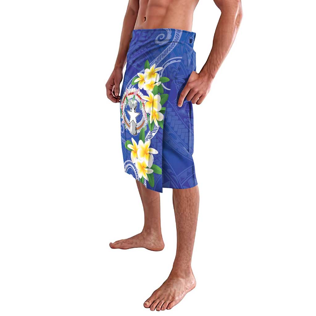 Northern Mariana Islands Chamorro Lavalava Plumeria Curves Style Navy Version