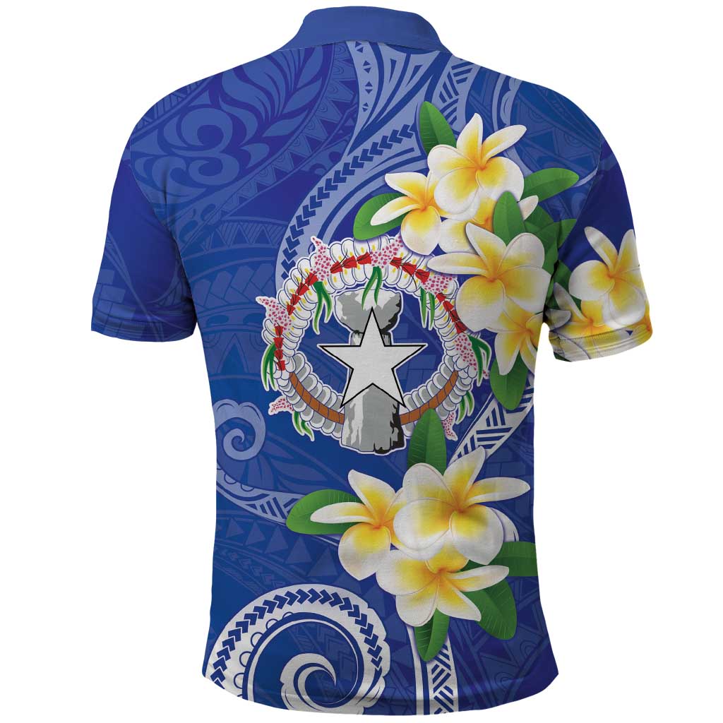 Northern Mariana Islands Chamorro Polo Shirt Plumeria Curves Style Navy Version LT05 - Polynesian Pride