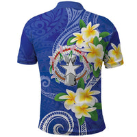 Northern Mariana Islands Chamorro Polo Shirt Plumeria Curves Style Navy Version LT05 - Polynesian Pride