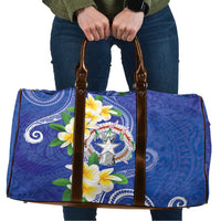 Northern Mariana Islands Chamorro Travel Bag Plumeria Curves Style Navy Version