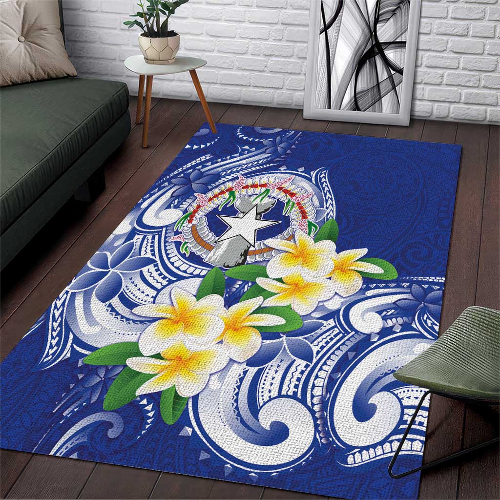 Northern Mariana Islands Area Rug Polynesian Pattern With Frangipani