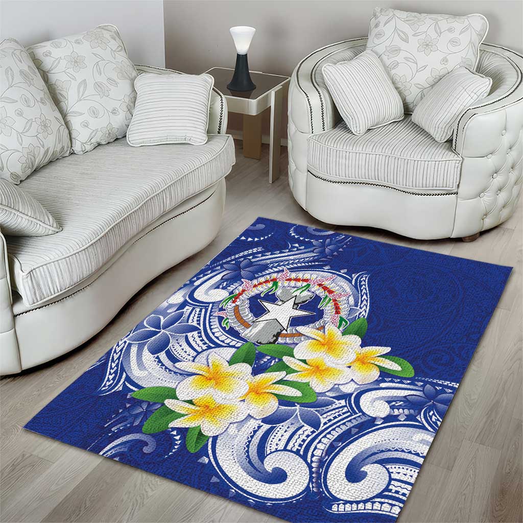 Northern Mariana Islands Area Rug Polynesian Pattern With Frangipani