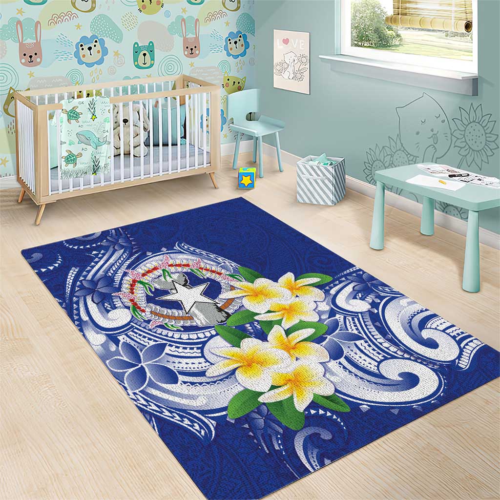 Northern Mariana Islands Area Rug Polynesian Pattern With Frangipani