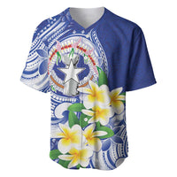Northern Mariana Islands Baseball Jersey Polynesian Pattern With Frangipani
