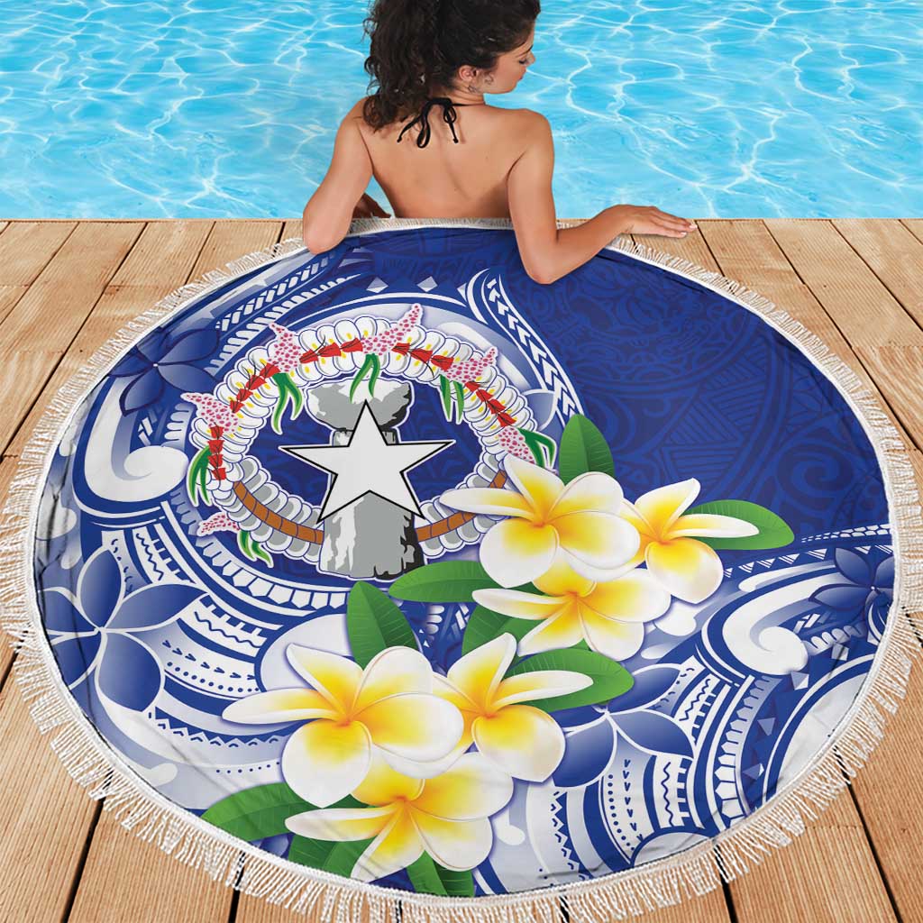 Northern Mariana Islands Beach Blanket Polynesian Pattern With Frangipani