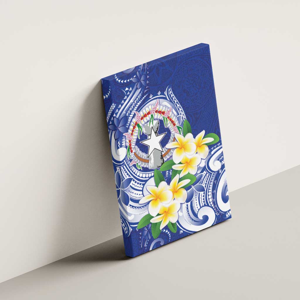 Northern Mariana Islands Canvas Wall Art Polynesian Pattern With Frangipani