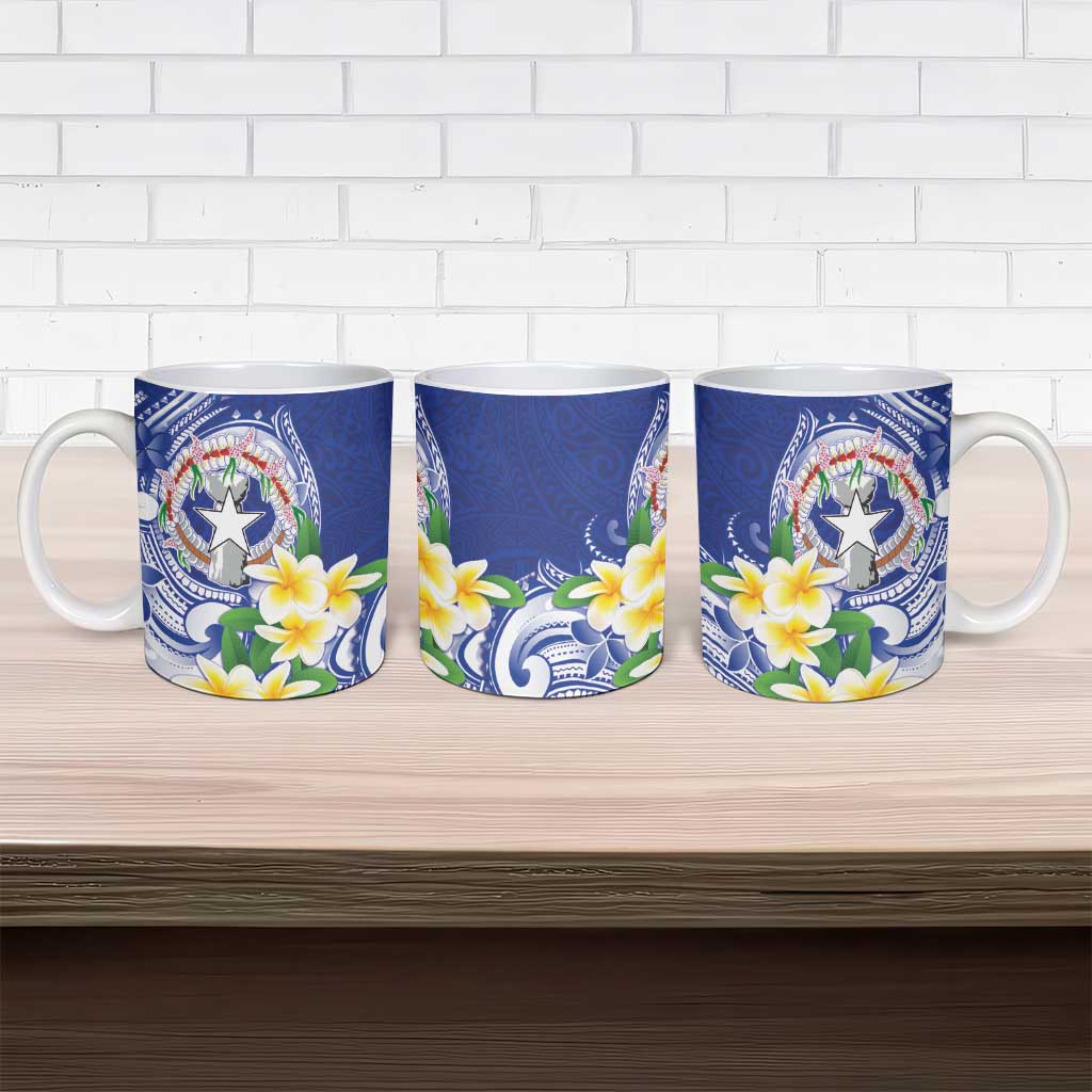 Northern Mariana Islands Ceramic Mug Polynesian Pattern With Frangipani