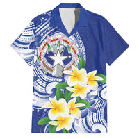Northern Mariana Islands Family Matching Off The Shoulder Long Sleeve Dress and Hawaiian Shirt Polynesian Pattern With Frangipani