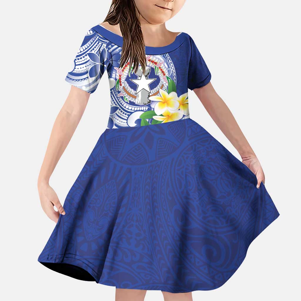 Northern Mariana Islands Family Matching Off Shoulder Short Dress and Hawaiian Shirt Polynesian Pattern With Frangipani