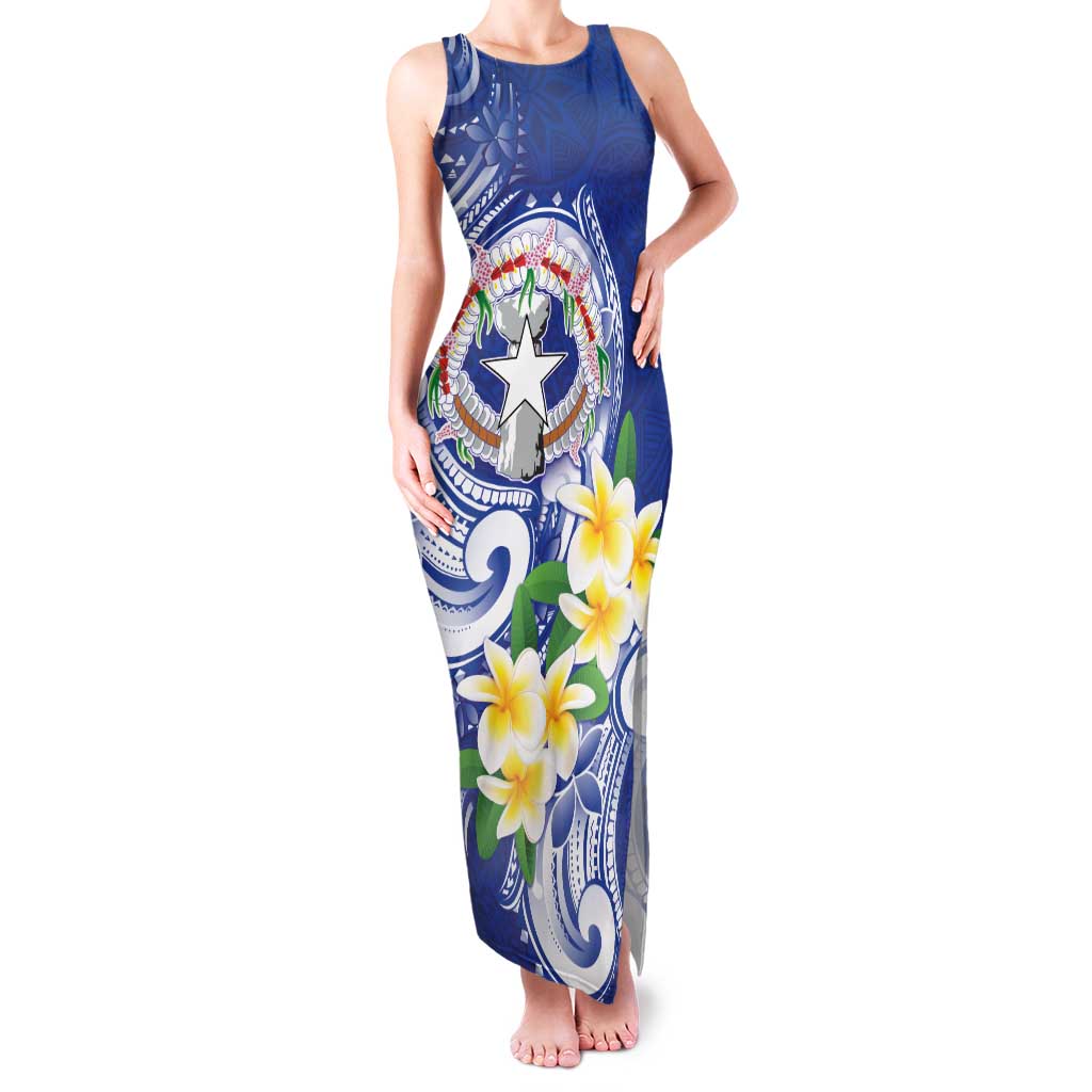 Northern Mariana Islands Family Matching Tank Maxi Dress and Hawaiian Shirt Polynesian Pattern With Frangipani