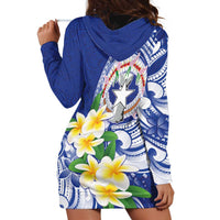 Northern Mariana Islands Hoodie Dress Polynesian Pattern With Frangipani