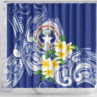 Northern Mariana Islands Shower Curtain Polynesian Pattern With Frangipani