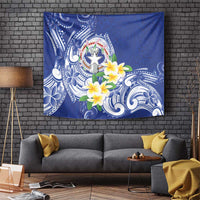 Northern Mariana Islands Tapestry Polynesian Pattern With Frangipani