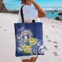 Northern Mariana Islands Tote Bag Polynesian Pattern With Frangipani