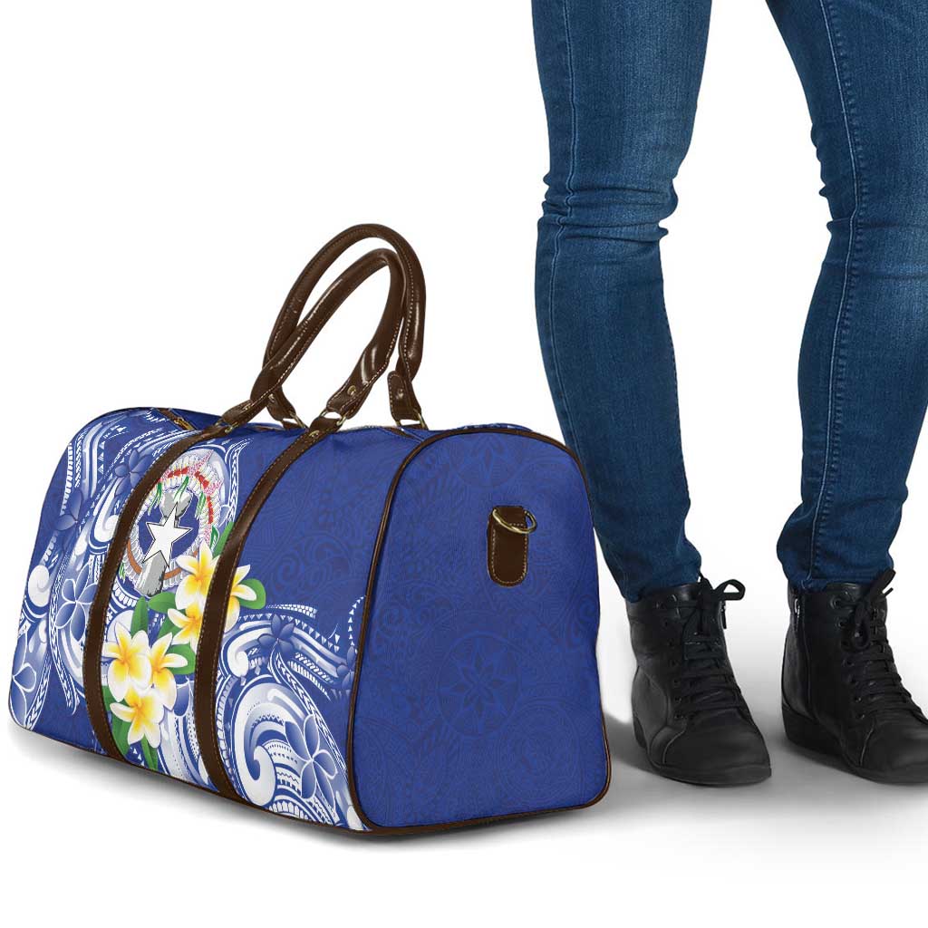 Northern Mariana Islands Travel Bag Polynesian Pattern With Frangipani