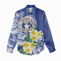Northern Mariana Islands Women Casual Shirt Polynesian Pattern With Frangipani