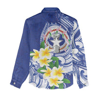 Northern Mariana Islands Women Casual Shirt Polynesian Pattern With Frangipani