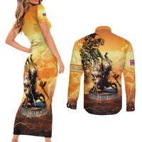 Hawaii Memorial Day Couples Matching Short Sleeve Bodycon Dress and Long Sleeve Button Shirt Remember Their Sacrifice LT05 - Polynesian Pride