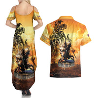Hawaii Memorial Day Couples Matching Summer Maxi Dress and Hawaiian Shirt Remember Their Sacrifice
