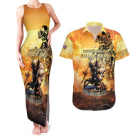 Hawaii Memorial Day Couples Matching Tank Maxi Dress and Hawaiian Shirt Remember Their Sacrifice LT05 Yellow - Polynesian Pride