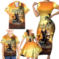 Hawaii Memorial Day Family Matching Short Sleeve Bodycon Dress and Hawaiian Shirt Remember Their Sacrifice