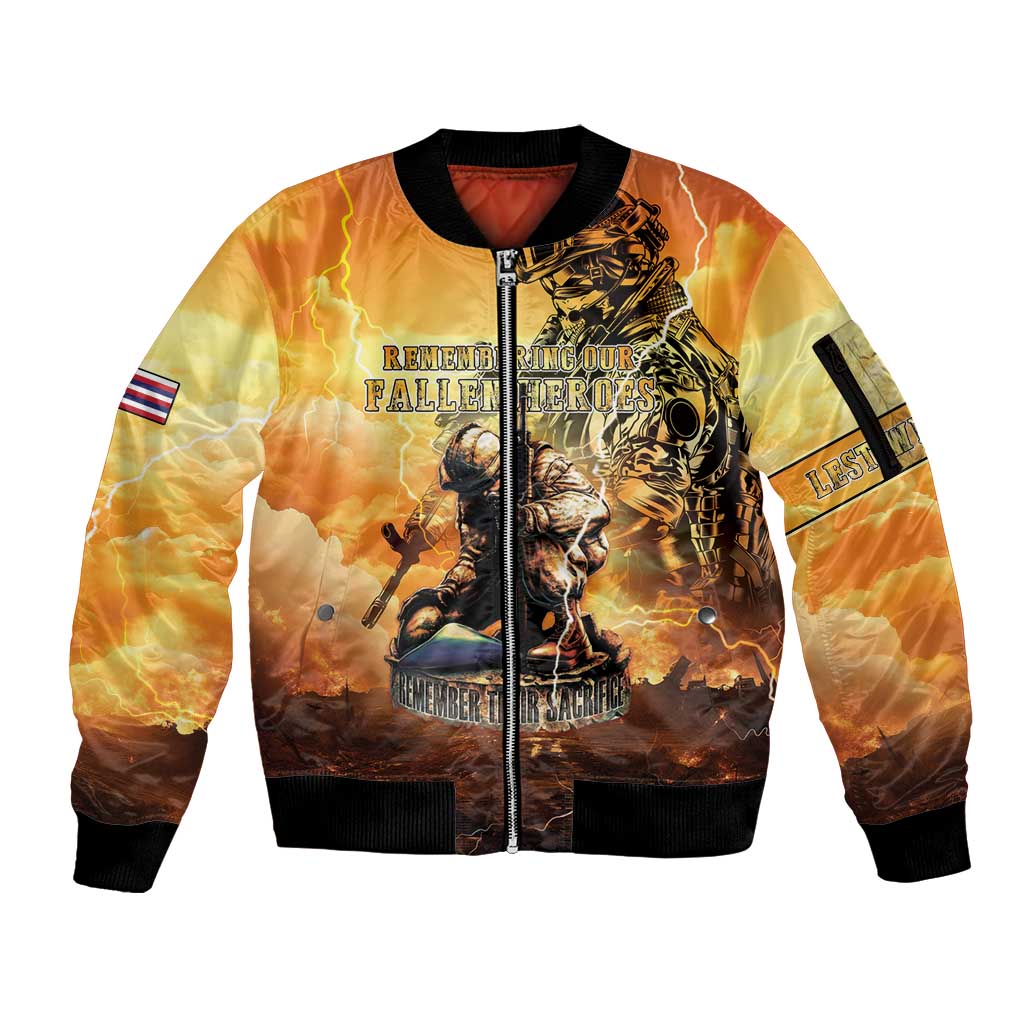 Hawaii Memorial Day Sleeve Zip Bomber Jacket Remember Their Sacrifice