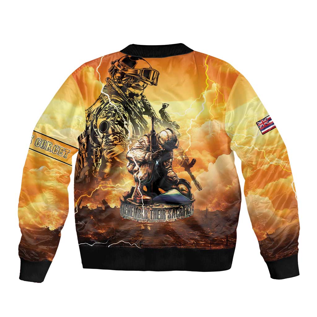 Hawaii Memorial Day Sleeve Zip Bomber Jacket Remember Their Sacrifice