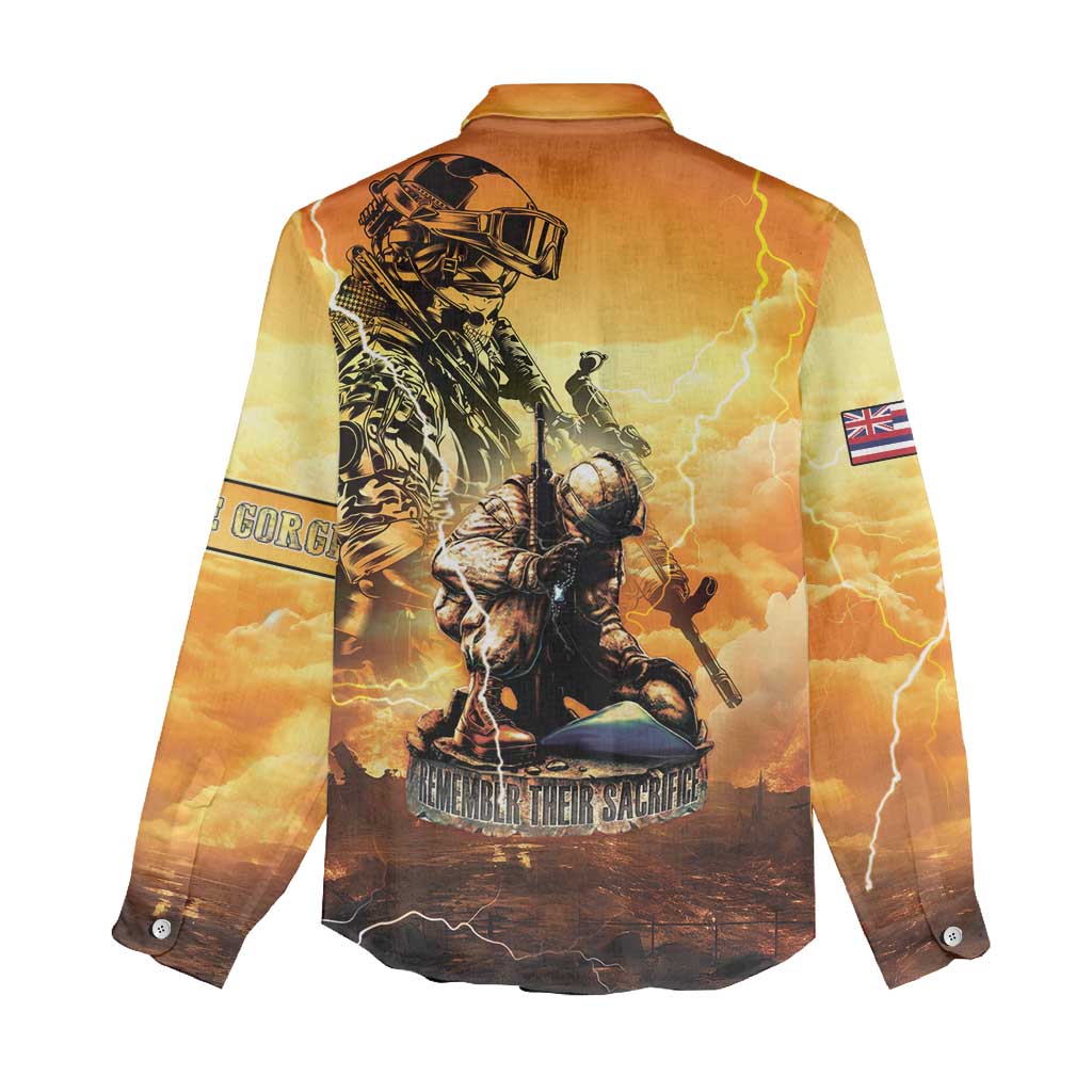 Hawaii Memorial Day Women Casual Shirt Remember Their Sacrifice