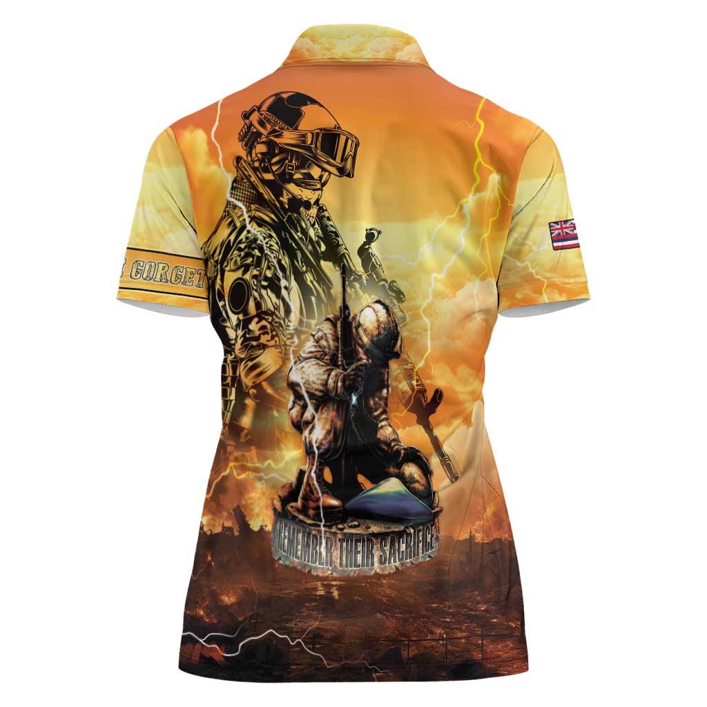 Hawaii Memorial Day Women Polo Shirt Remember Their Sacrifice