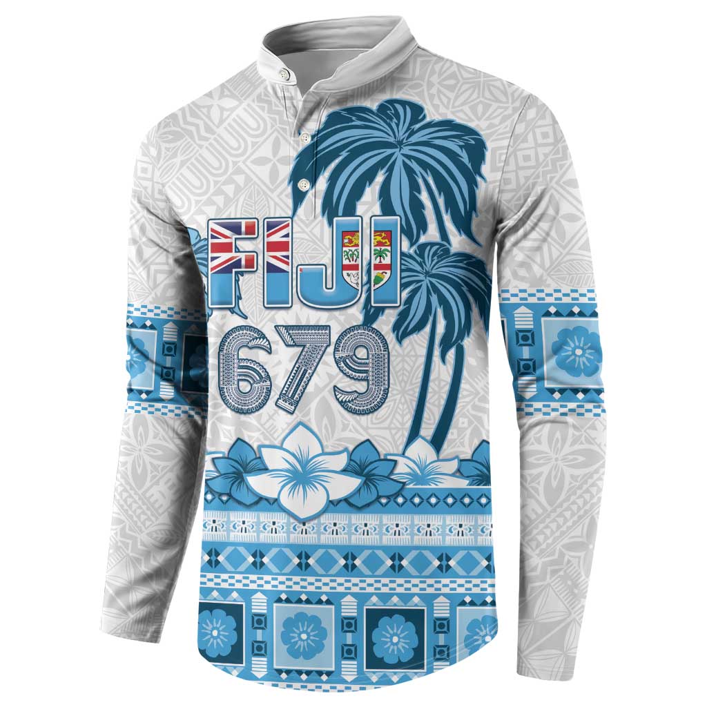 Fiji 679 Constitution Day Button Sweatshirt Fijian Tapa Pattern