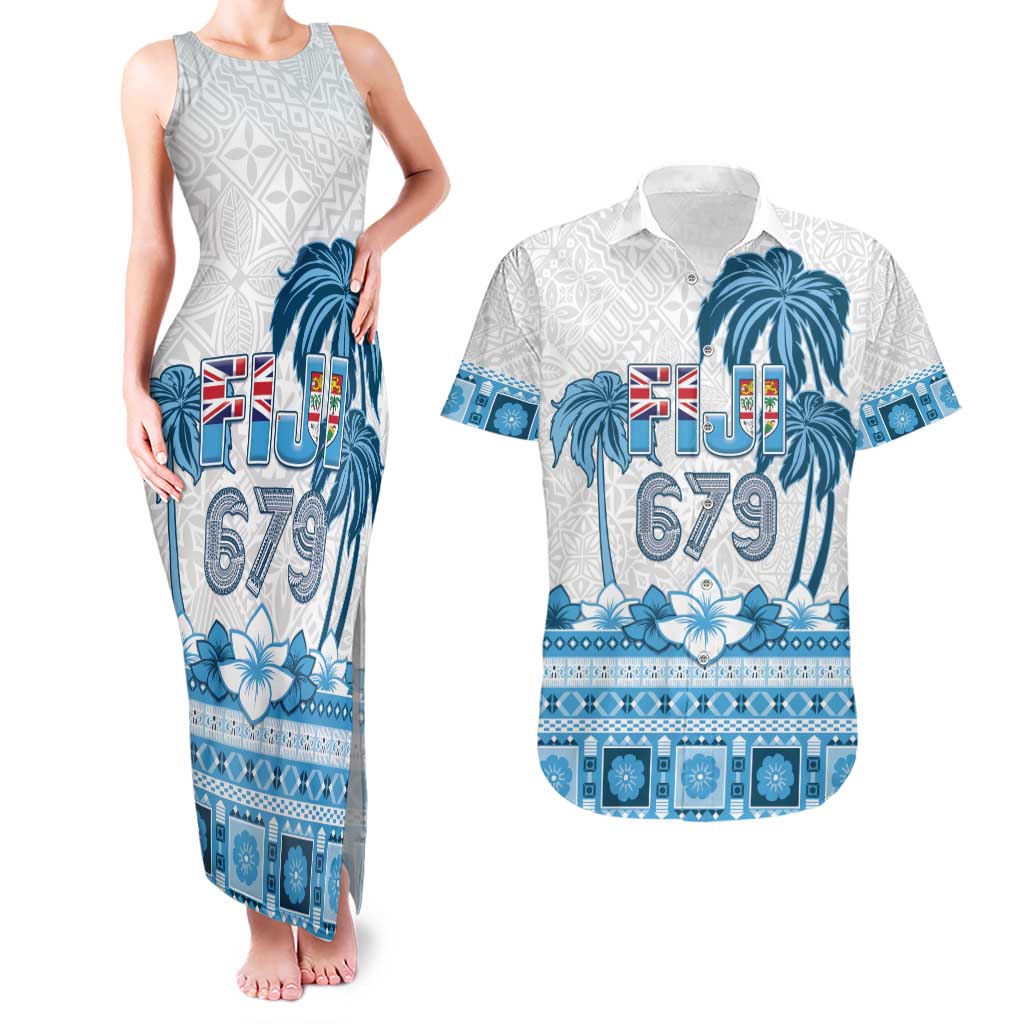 Fiji 679 Constitution Day Couples Matching Tank Maxi Dress and Hawaiian Shirt Fijian Tapa Pattern