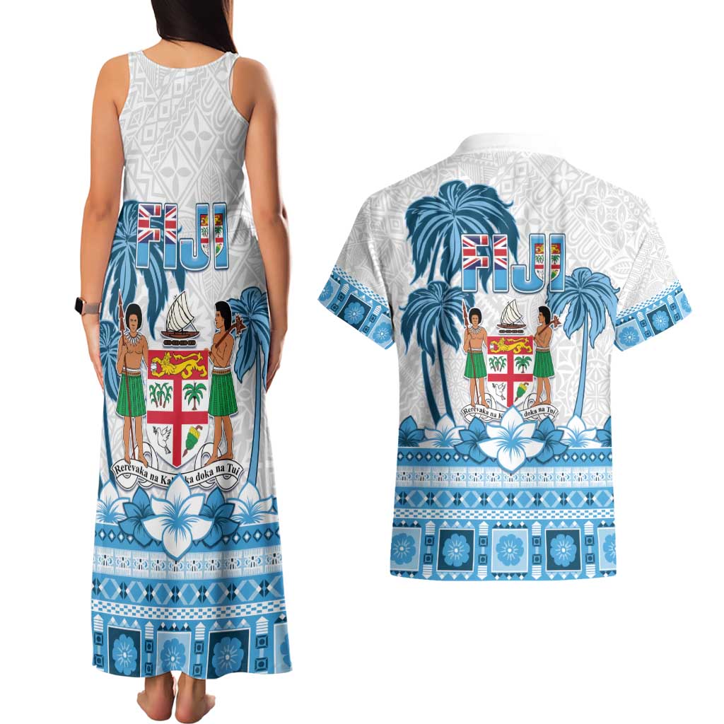 Fiji 679 Constitution Day Couples Matching Tank Maxi Dress and Hawaiian Shirt Fijian Tapa Pattern