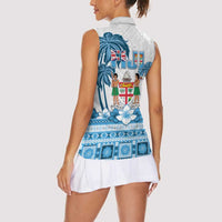 Fiji 679 Constitution Day Women Sleeveless Polo Shirt Fijian Tapa Pattern