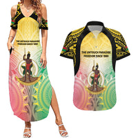 Vanuatu Independence Day Couples Matching Summer Maxi Dress and Hawaiian Shirt The Untouched Paradise