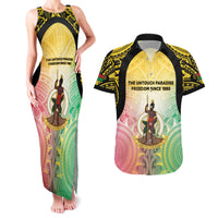 Vanuatu Independence Day Couples Matching Tank Maxi Dress and Hawaiian Shirt The Untouched Paradise