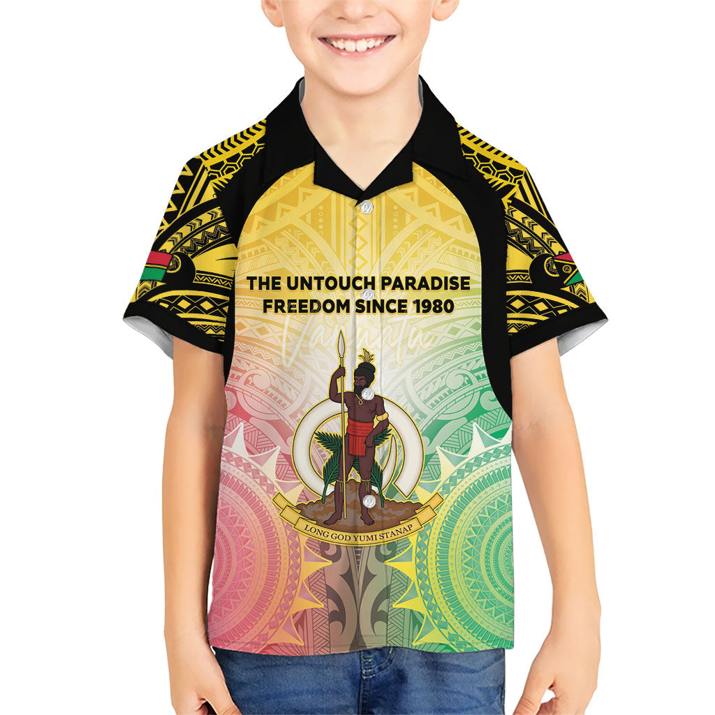 Vanuatu Independence Day Family Matching Off Shoulder Maxi Dress and Hawaiian Shirt The Untouched Paradise