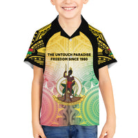Vanuatu Independence Day Family Matching Off Shoulder Maxi Dress and Hawaiian Shirt The Untouched Paradise