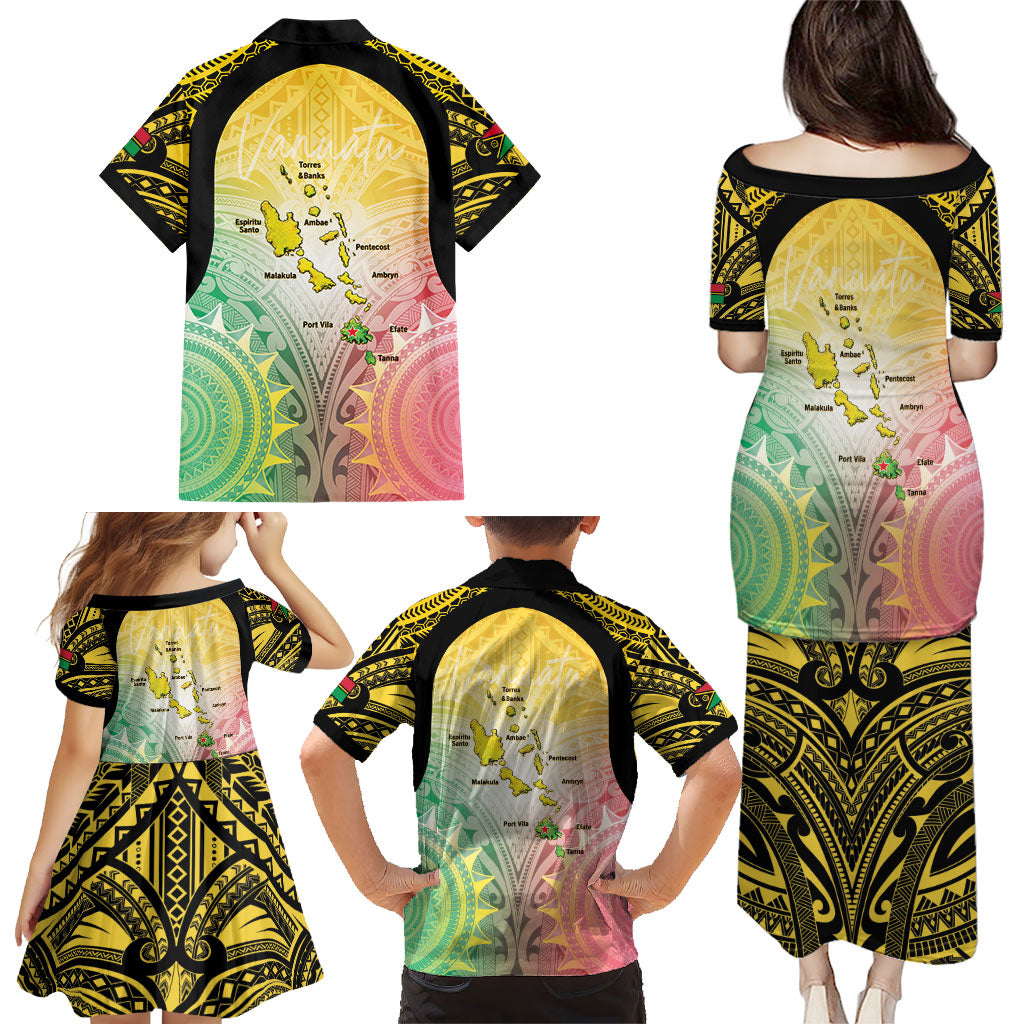 Vanuatu Independence Day Family Matching Puletasi and Hawaiian Shirt The Untouched Paradise
