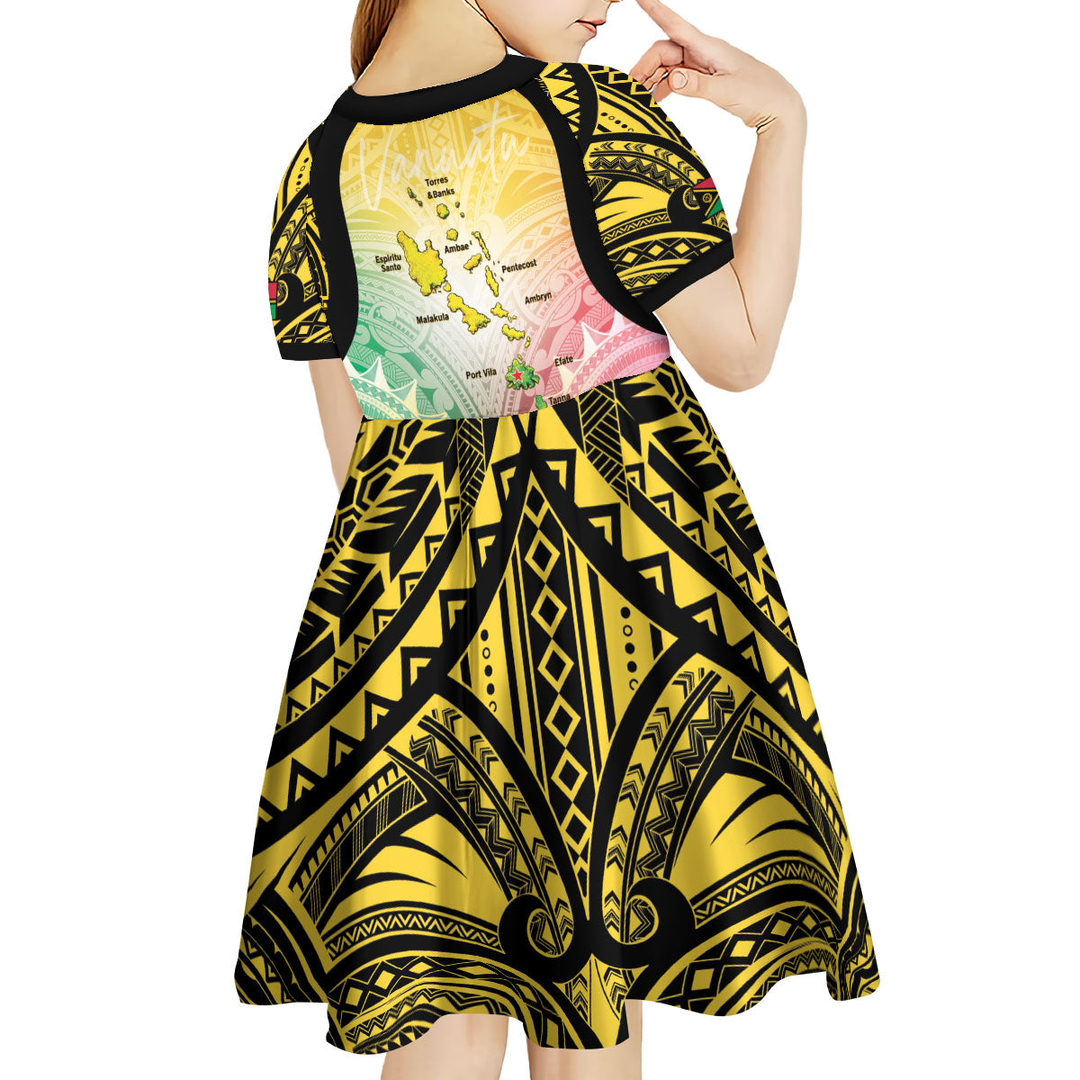 Vanuatu Independence Day Kid Short Sleeve Dress The Untouched Paradise