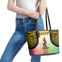 Vanuatu Independence Day Leather Tote Bag The Untouched Paradise