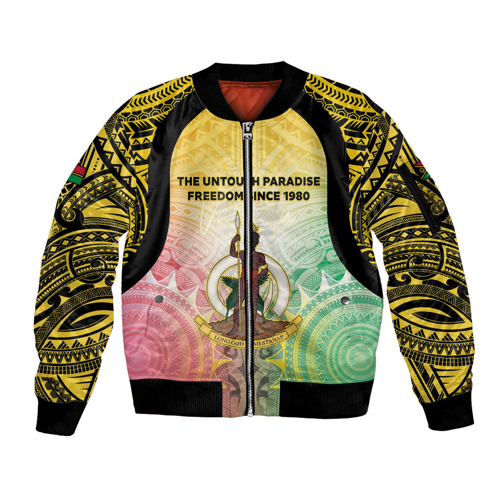 Vanuatu Independence Day Sleeve Zip Bomber Jacket The Untouched Paradise