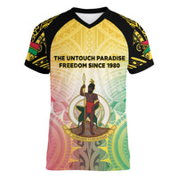 Vanuatu Independence Day Women V-Neck T-Shirt The Untouched Paradise